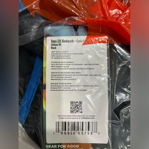 Cotopaxi Tapa 22L Lid Backpack Cada Día Black NWT Airmesh - Picture 11 of 12